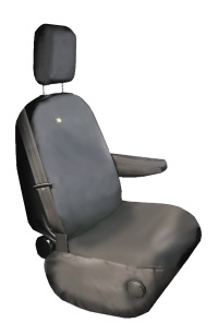 Ford Transit Custom 2013 Onwards Front Passenger Single Seat Cover Black FCSBLK-411